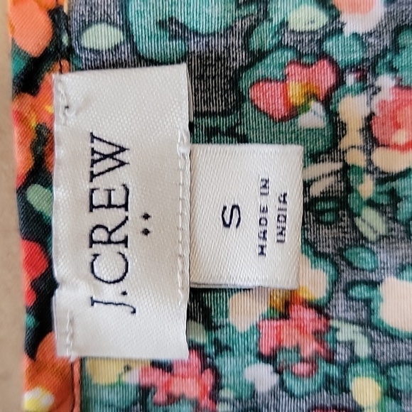 J. Crew Size S Ditzy Floral Pattern Pleated Front Long Sleeve Blouse - Picture 12 of 14
